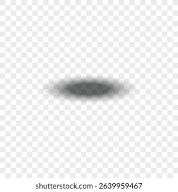 Realistic round shadow. Square transparent surface shades, floor oval and circle blurry edges shadows vector isolated template. Template shadow soft, realistic shape shade illustration