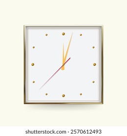 Realistic round and square wall clock