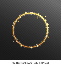 Realistische Rundsterne, glänzender Stardust wirl, stardust Rahmen. Einzige Vektorgrafik.