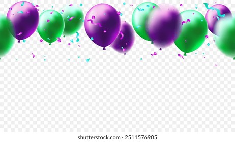 balão de borracha realista convite elemento cartão, fundo, web e banner férias. carnaval
