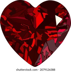 Realistic ruby ​​heart for princess diary design