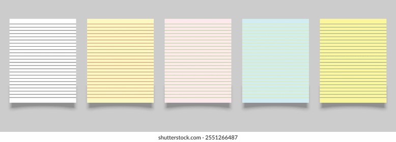Realistic rule paper page of notebook. School sheet with lines and grid. Blank lined notebook paper background. legal pad, notebook or lined paper on isolated background.