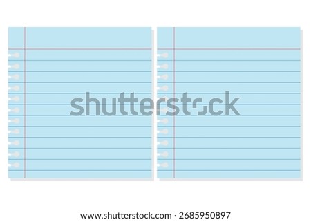 Realistic rule paper page of notebook. School sheet with lines and grid. Notepad for mathematics and letter and blank notepaper isolated on gray background eps10 art design lines, grid page notebook