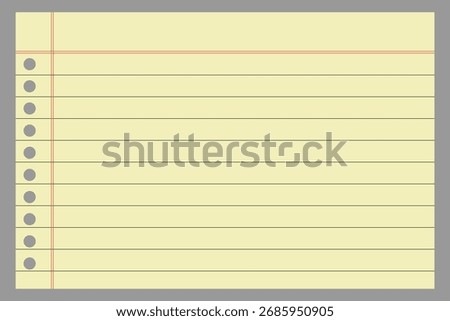 Realistic rule paper page of notebook. School sheet with lines and grid. Notepad for mathematics and letter and blank notepaper isolated on gray background eps10 art design lines, grid page notebook