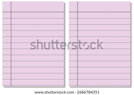 Realistic rule paper page of notebook. School sheet with lines and grid. Notepad for mathematics and letter and blank notepaper isolated on gray background eps10 art design lines, grid page notebook