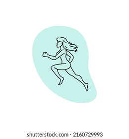 Realistic Running Naked Woman Outline Black Stock Vector Royalty Free Shutterstock