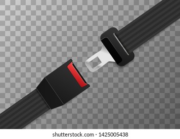 Realistic safety belt on transparent