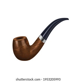 Realistic saint patrick day composition with isolated image of smoking pipe on blank background vector illustration