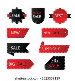 realistic sales label collection concept