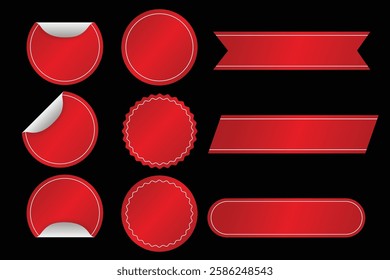 Realistic sales label collection Set of realistic red price tags Set of labels for design work