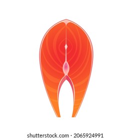 realistic salmon fillet slices vector illustration isolated on white background