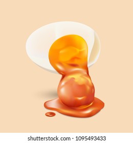 Realistic salted egg yolk dripping, vector illustration and design.