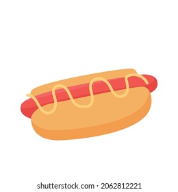 Realistic Sandwich with Sausage and Fresh Vegetables - Vector illustration