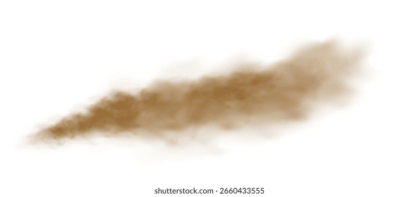 Realistische Sand-Rauch-Wolke. Vektorgrafik von Düne, Wüstensturm, Sand-Rauch. EPS 10