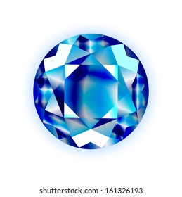 Realistic sapphire on white background  svg