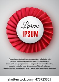 Realistic satin rosette bow label