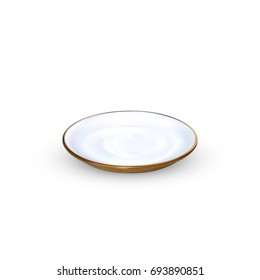 realistic saucer isolated on white background. vector illustration