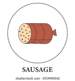Realistic sausages bundle on white background - Vector illustration