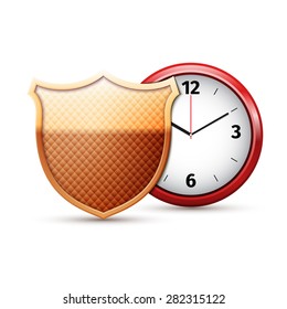 Realista icono de ahorro de tiempo aislado sobre fondo blanco. Ilustración vectorial