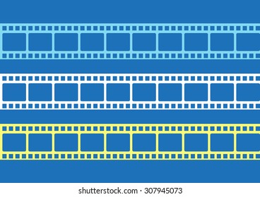 Realistic scan of 35mm color negative film strips