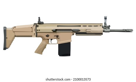 Realistic Scar H Assault Riffle Gun Vector