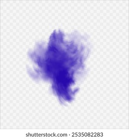 Realistic scary mystical fog in night Halloween. Purple poisonous gas, dust and smoke effect.
