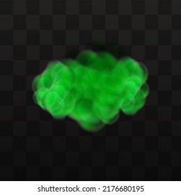 Realistic scary mystical  green fog in night Halloween. Poisonous gas, dust and smoke effect.