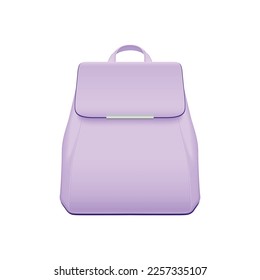 Realistic school backpack elegant composition with isolated image of stylish book bag for college student vector illustration