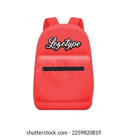 Realistic school backpack elegant composition with isolated image of stylish book bag for college student vector illustration