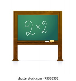 realistic school desk on white
