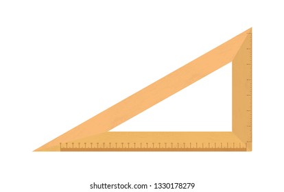 Realistic School wooden measuring ruler