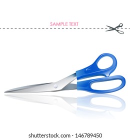Realistic scissors isolated on white. Vector design 