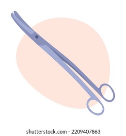 Realistic scissors, shears, pair of scissors. Medical instrument. Hospital, medical equipment