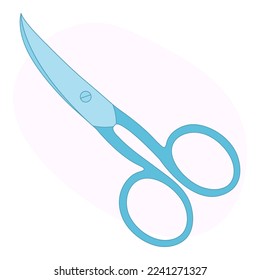 Realistic scissors, shears, pair of scissors. Medical instrument. Hospital, medical equipment