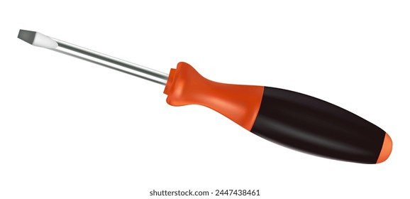 realistic screwdriver with multicolored handle