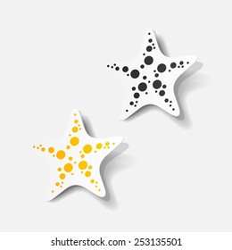 It is a realistic sea star. Element of modern design