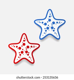 It is a realistic sea star. Element of modern design