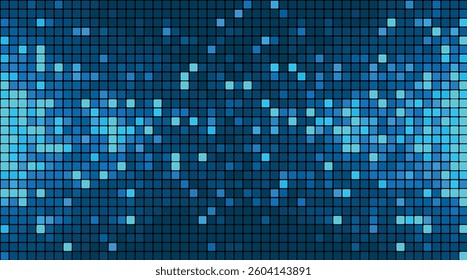Realistic seamless abstract background of blue squares. Abstract gradient background. Web design background. Small square simple computer mosaic blocks. Vector illustration