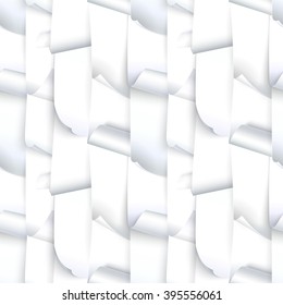 Realistic seamless background with various white note papers , vector illustration