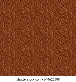 Realistic seamless leather texture. Brown leather background. Vector illustration