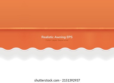 realistic seamless orange awning vector