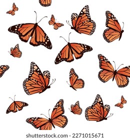 realistic seamless pattern butterfly vector illustration design