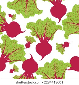 Realistic Turnip’s seamless pattern. Flat design. Vegetable, healthy vegan food wallpaper. Turnip. Isolated vegetables. Vector illustration.