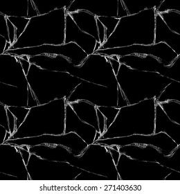 Realistic seamless pattern transparent broken glass black background vector illustration