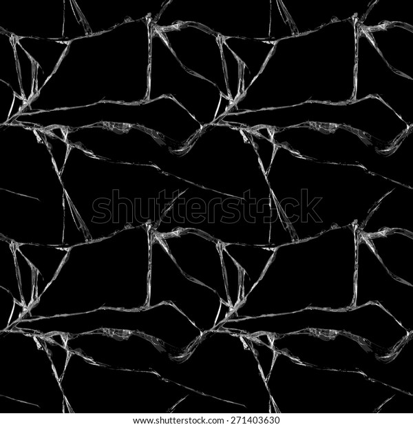 Realistic seamless pattern transparent\
broken glass black background vector\
illustration