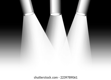 realistic Searchlights. Festive background. Vector illustration. Stock image.