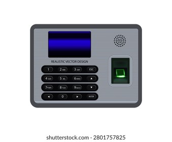 Realistic securety fingerprint device vector