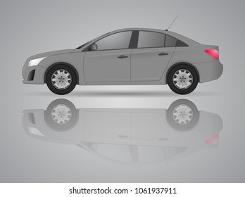 Realistic sedan car model. The ability to easily change the color. vector realistic car sedan illustration. Side view. Grey body color. Auto realistic car sedan service. Repair. Wash. Service.
artauto