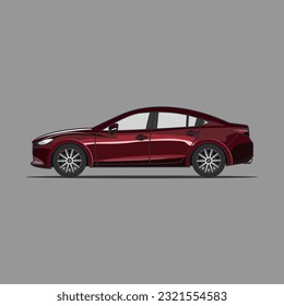 REALISTIC SEDAN CARS CITY CARS VECTOR ILLUSTRATION CITY TRANSPORTATION