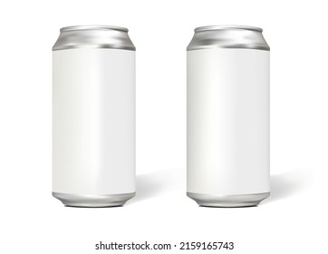 Realistic Set Of Can Mockup Illustration Mesh Silver Template For Beverage Cold Drink Beer Juice Liquid Metallic Aluminum Brand Identity Presentation Branding Product Showcase